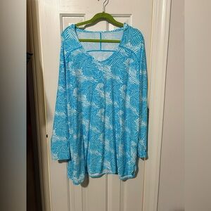 Coolibar Blue Swim Cover-Up Dress EUC